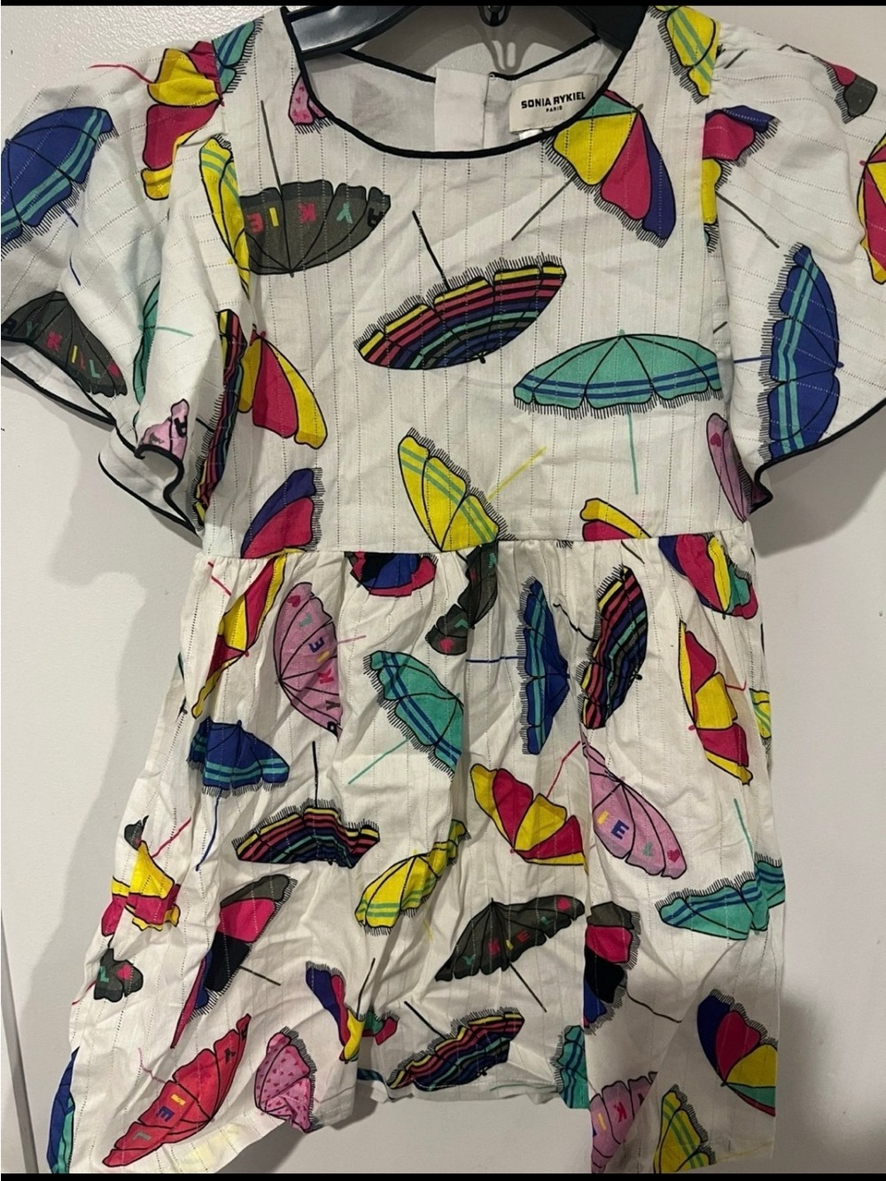 Sonia Rykiel Paris Girls Dress with Multicolor Umbrella Print